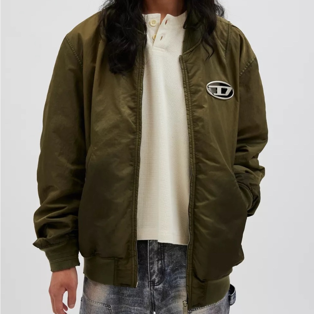 NEW DIESEL J-Kepes Bomber Jacket in Leaf Green